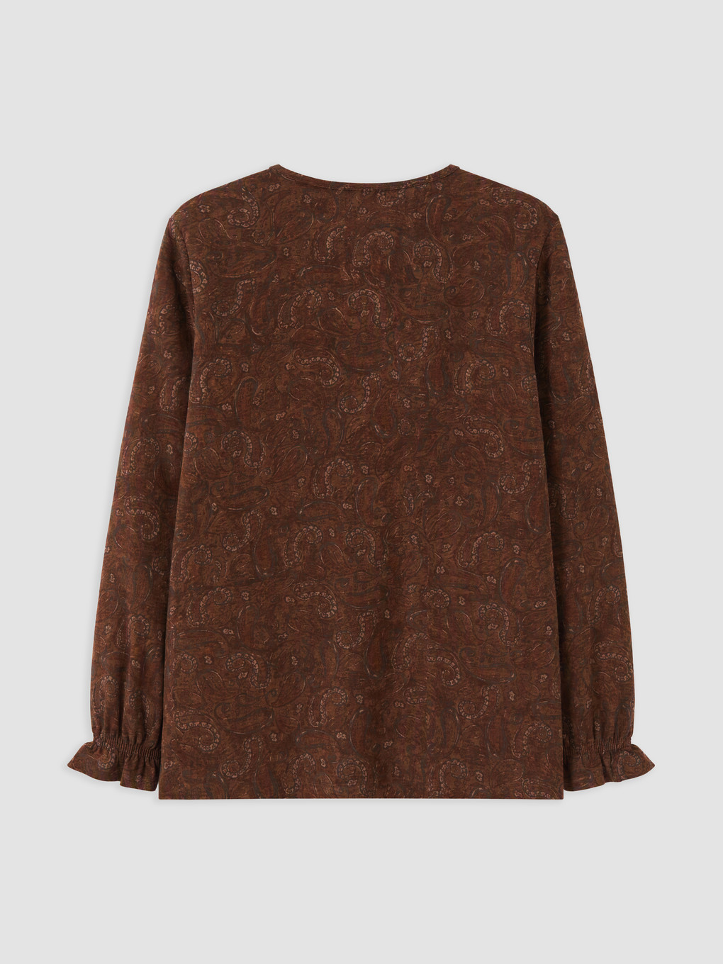 Crew Neck Patterned Blouse-1
