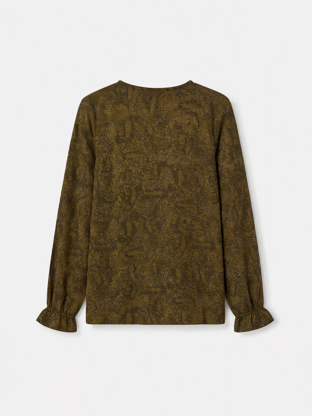 Crew Neck Patterned Blouse-1