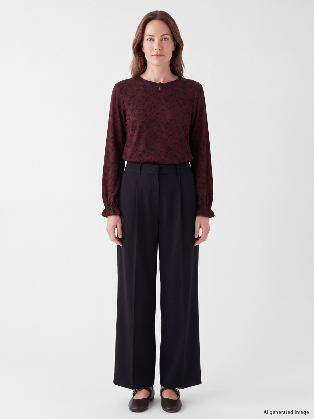 Bluza S Okruglim Izrezom S Uzorkom-1