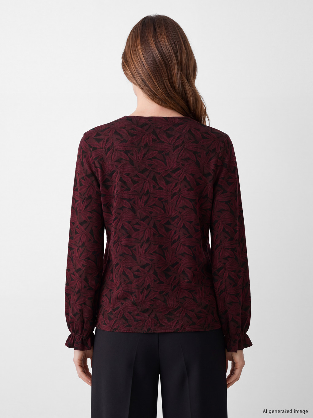 Bluza S Okruglim Izrezom S Uzorkom-3