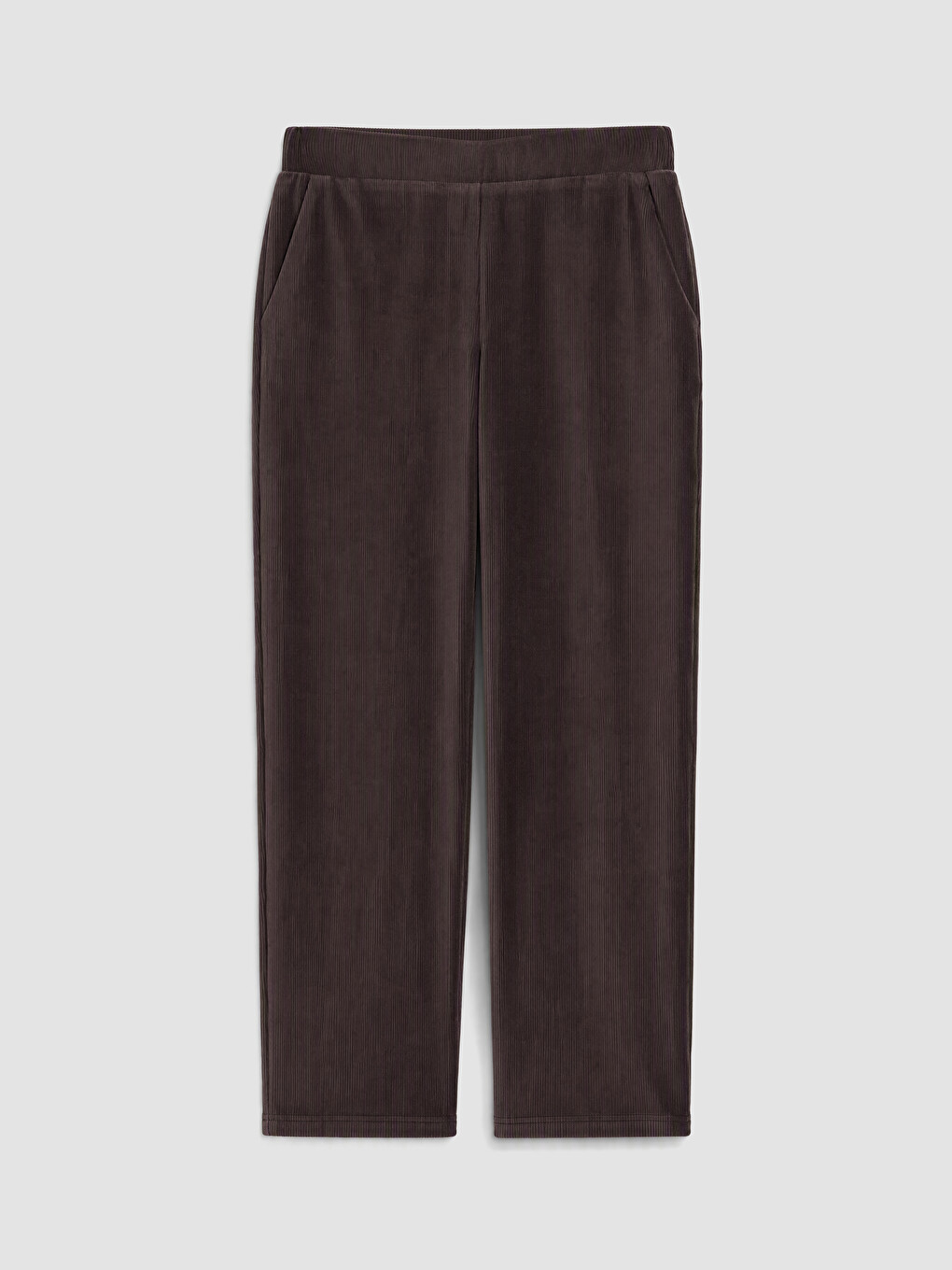 Elastic Waist Women's Velvet Trousers-4