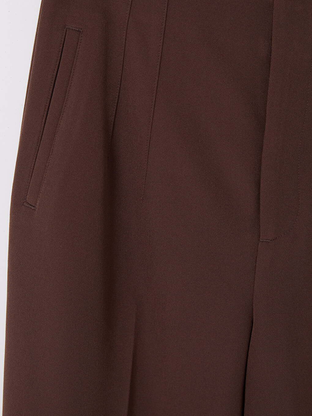 Kahverengi Dar Fit Kadın Pantolon-2