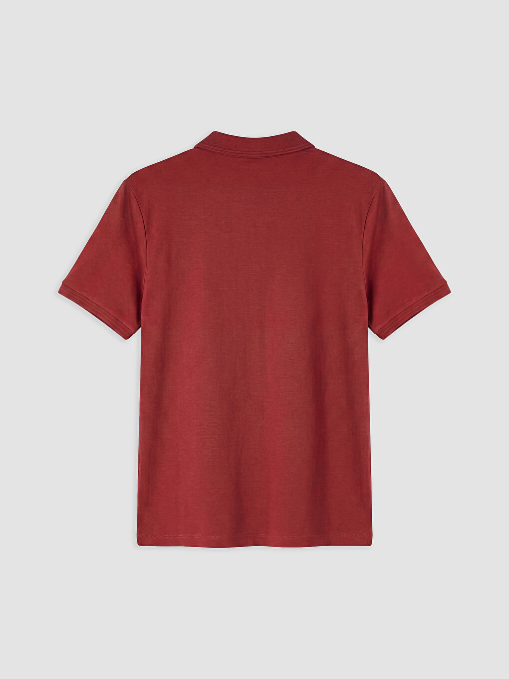 Kahverengi Polo Yaka Penye Erkek Tişört-4