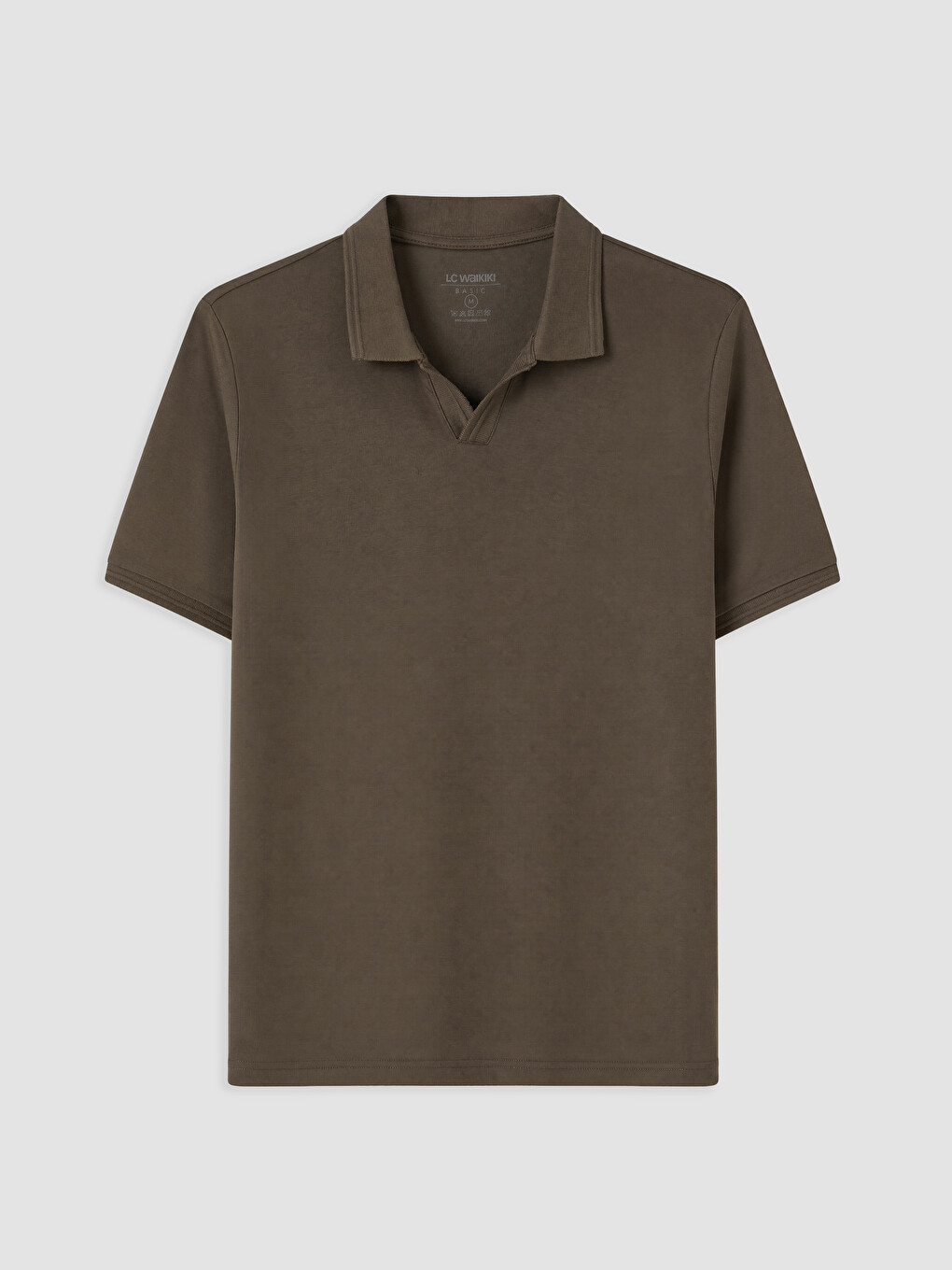 Kahverengi Polo Yaka Penye Erkek Tişört-4