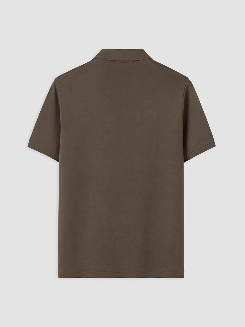 Kahverengi Polo Yaka Penye Erkek Tişört-5