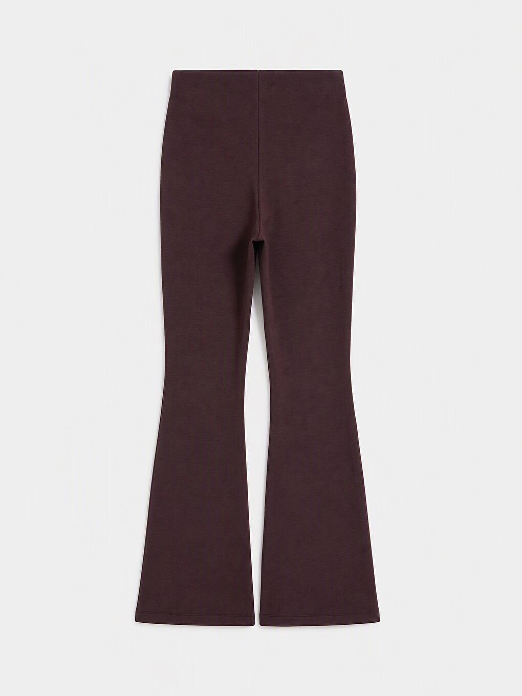 Bordo Dar Fit İspanyol Paça Kadın Pantolon-1