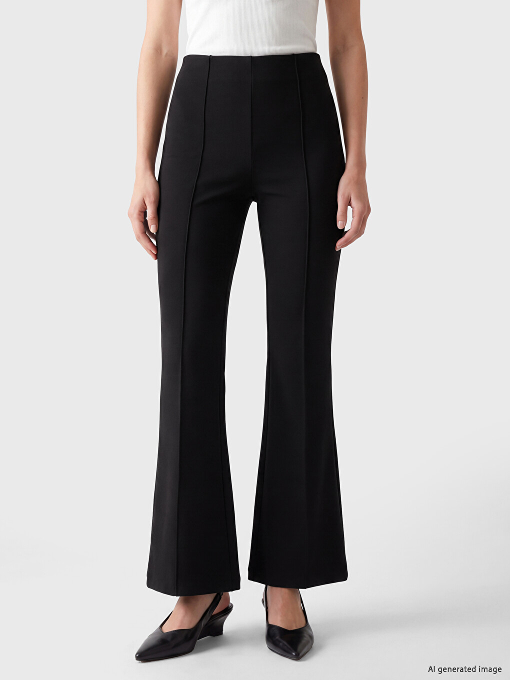 Slim Fit Flare Women's Trousers-1