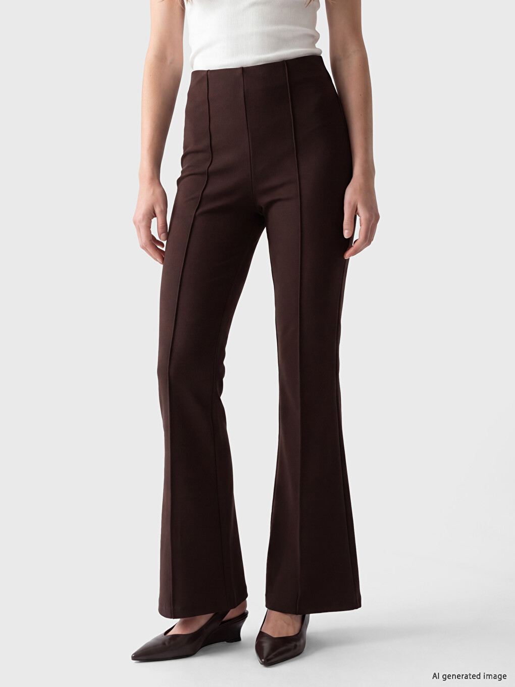 Slim Fit Flare Women's Trousers-1