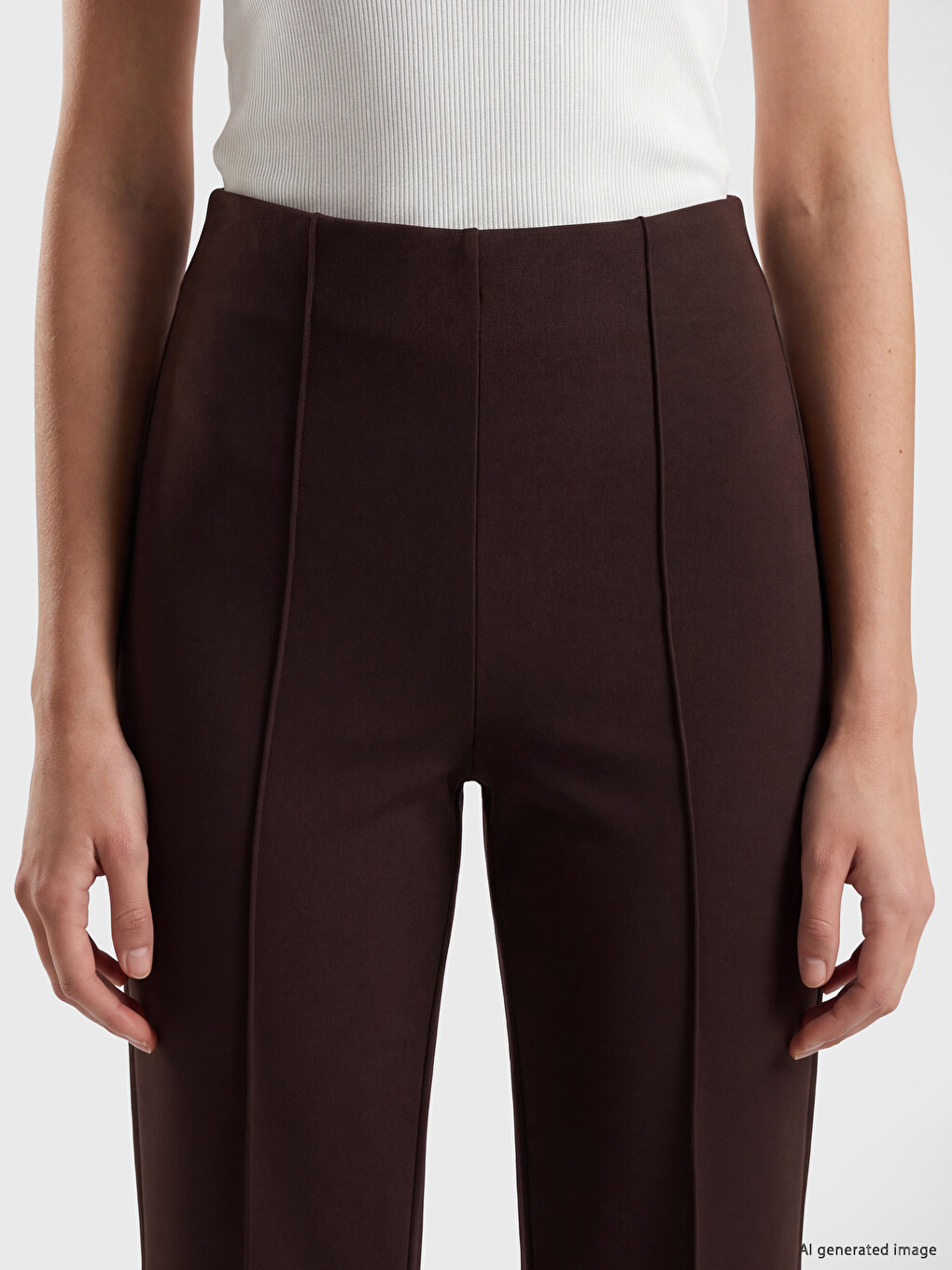 Slim Fit Flare Women's Trousers-2