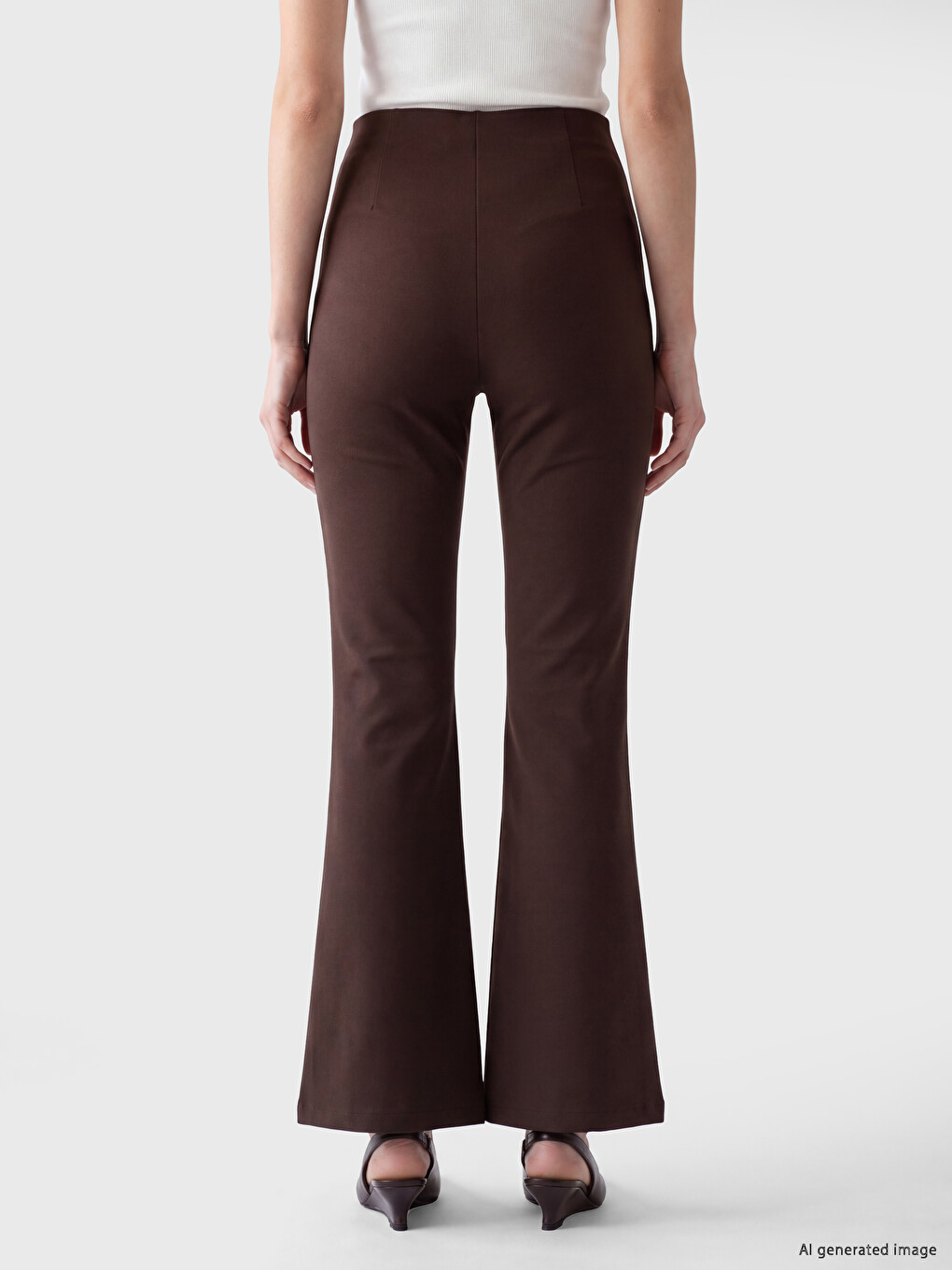 Slim Fit Flare Women's Trousers-3