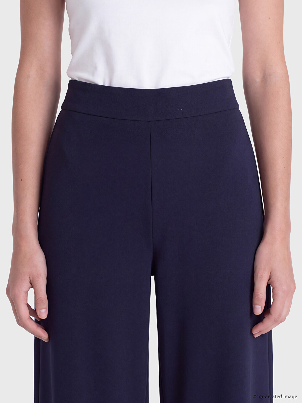 Loose Fit Wide Leg Women's Trousers-2