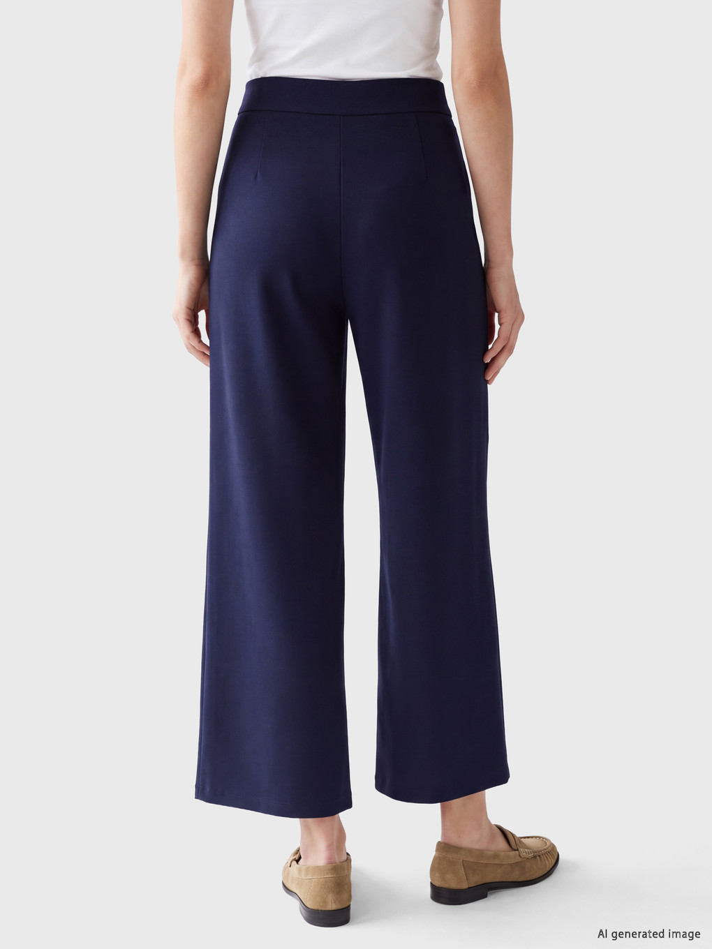 Loose Fit Wide Leg Women's Trousers-3