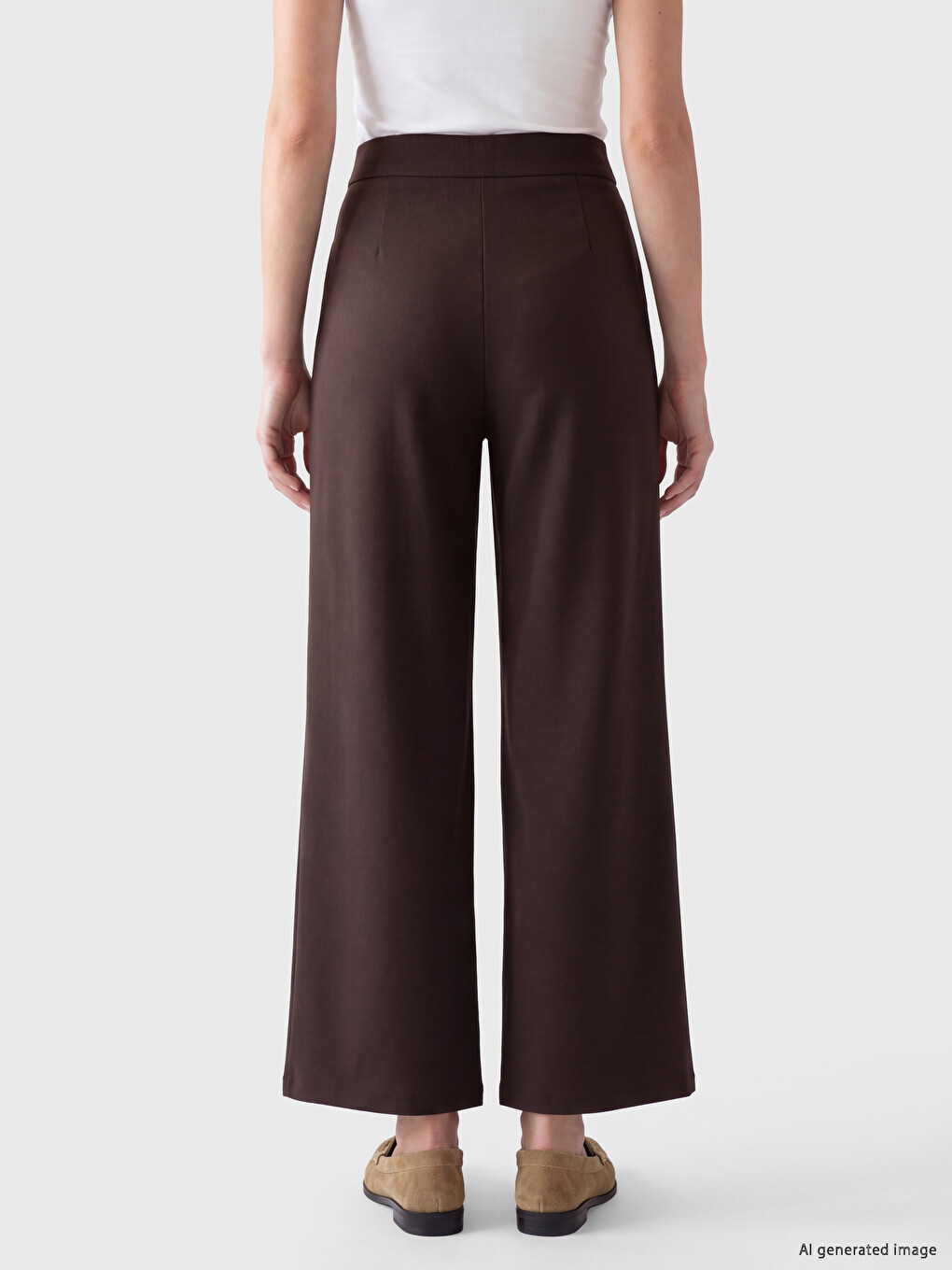 Loose Fit Wide Leg Women's Trousers-3