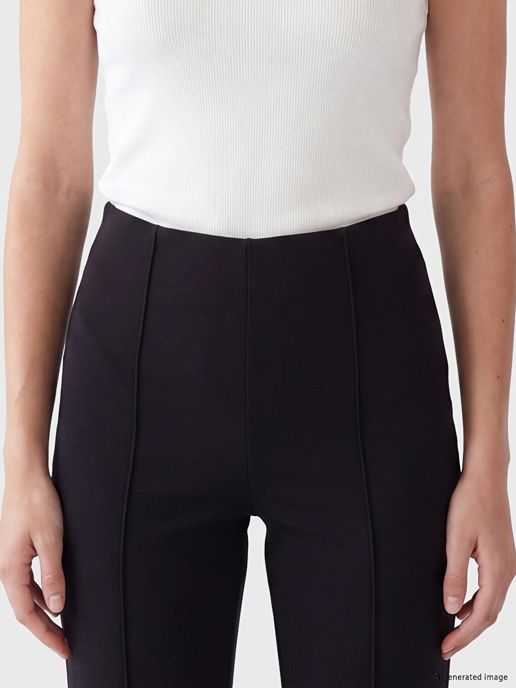 Slim Fit Flare Women's Trousers-2