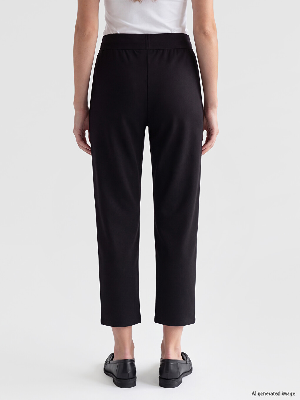 Elastic Waist Women's Pleated Trousers-3