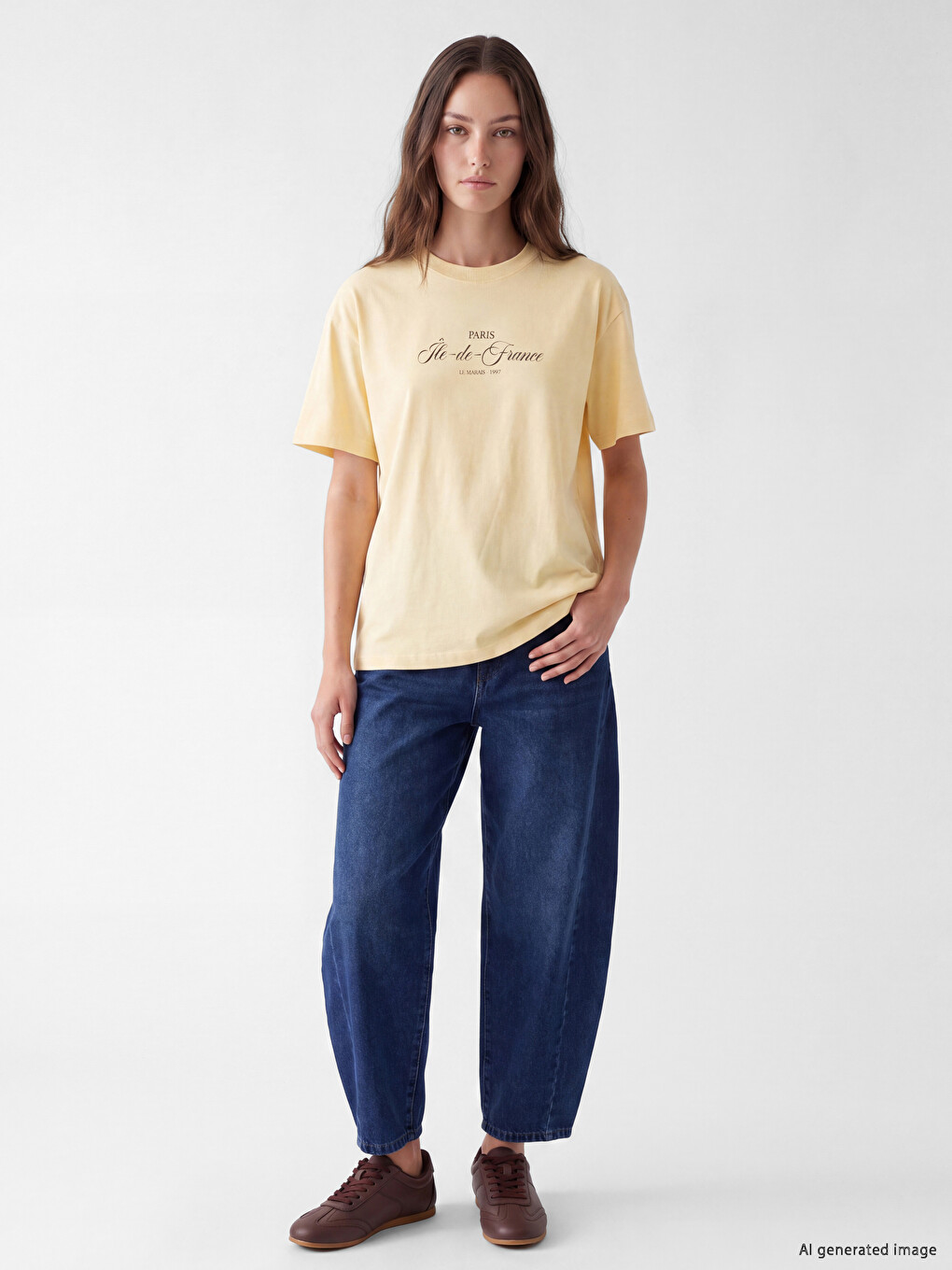 Paris Printed %100 Cotton Women's T-shirt-1