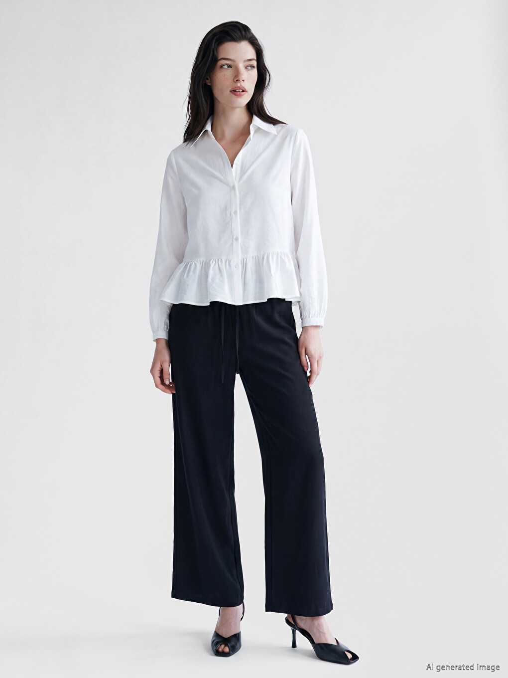 Notch Neck Ruched Women's Shirt-1