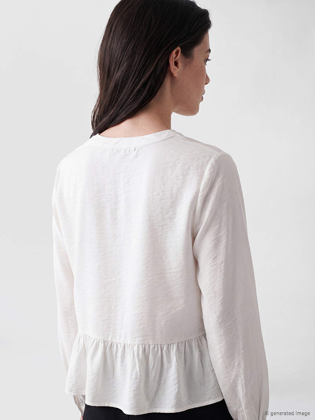 Notch Neck Ruched Women's Shirt-3