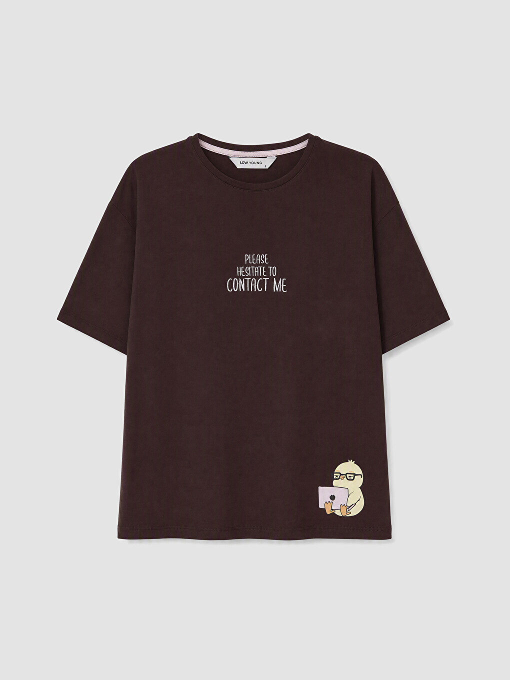 Kahverengi Bisiklet Yaka Kadın Şortlu Pijama Takımı-5