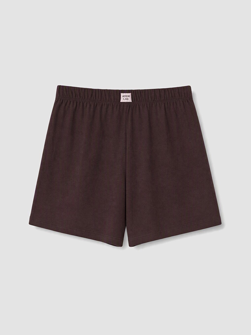 Kahverengi Bisiklet Yaka Kadın Şortlu Pijama Takımı-8