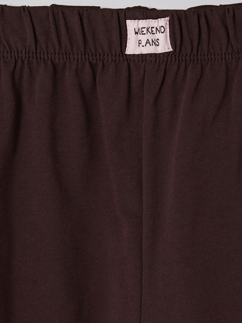 Kahverengi Bisiklet Yaka Kadın Şortlu Pijama Takımı-9