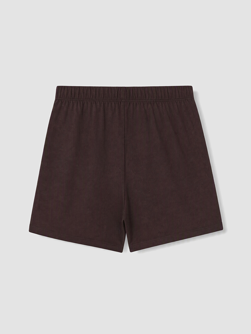 Kahverengi Bisiklet Yaka Kadın Şortlu Pijama Takımı-10
