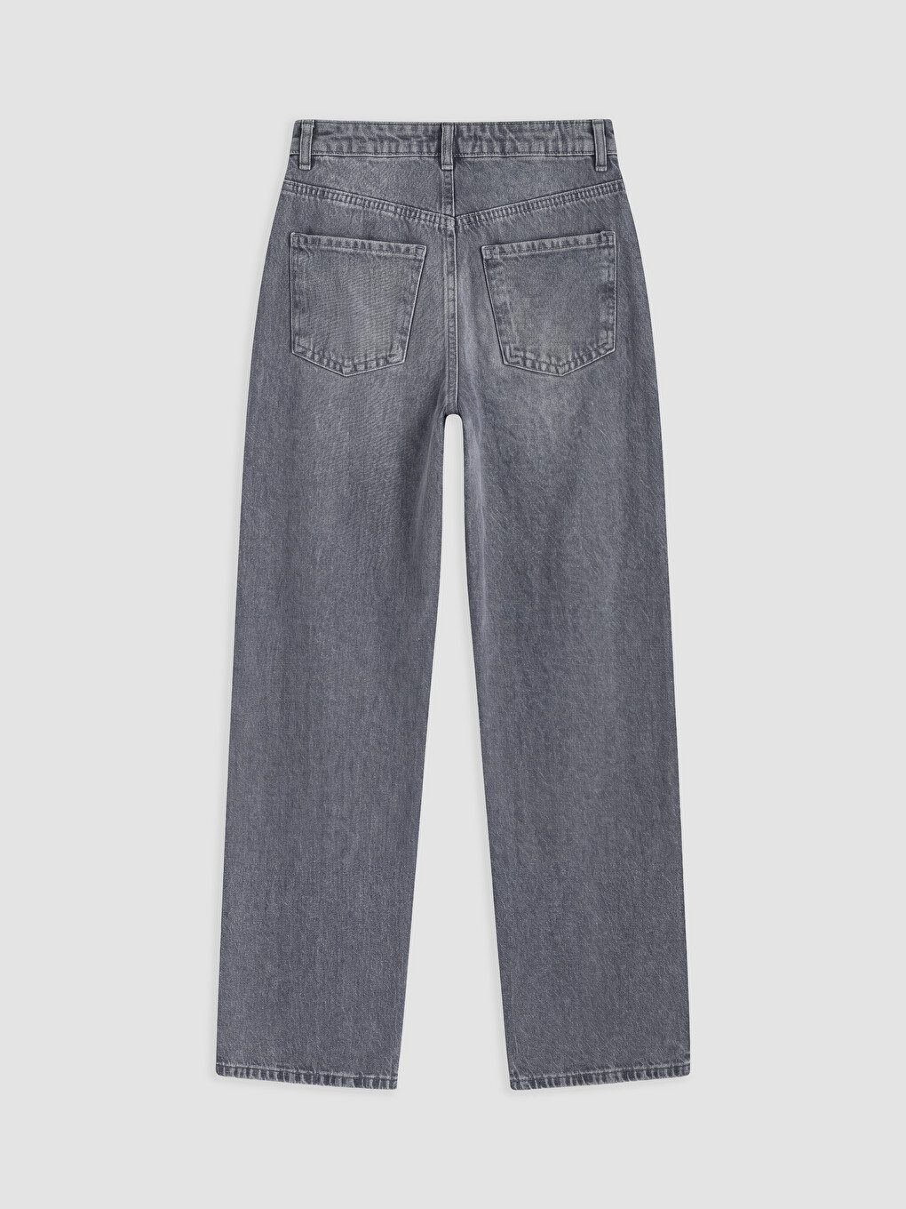 Gri Straight Fit Kadın Jean Pantolon-1