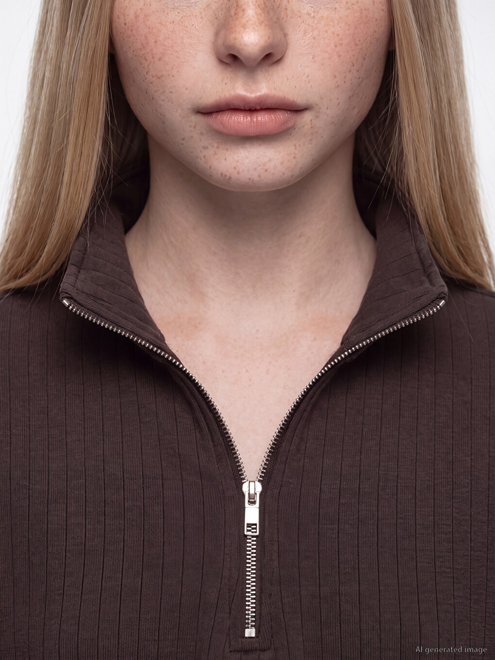 Kahverengi Soft Touch Oversize Kadın Sweatshirt-2