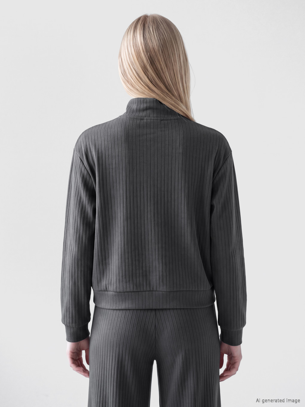 Antrasit Soft Touch Oversize Kadın Sweatshirt-3