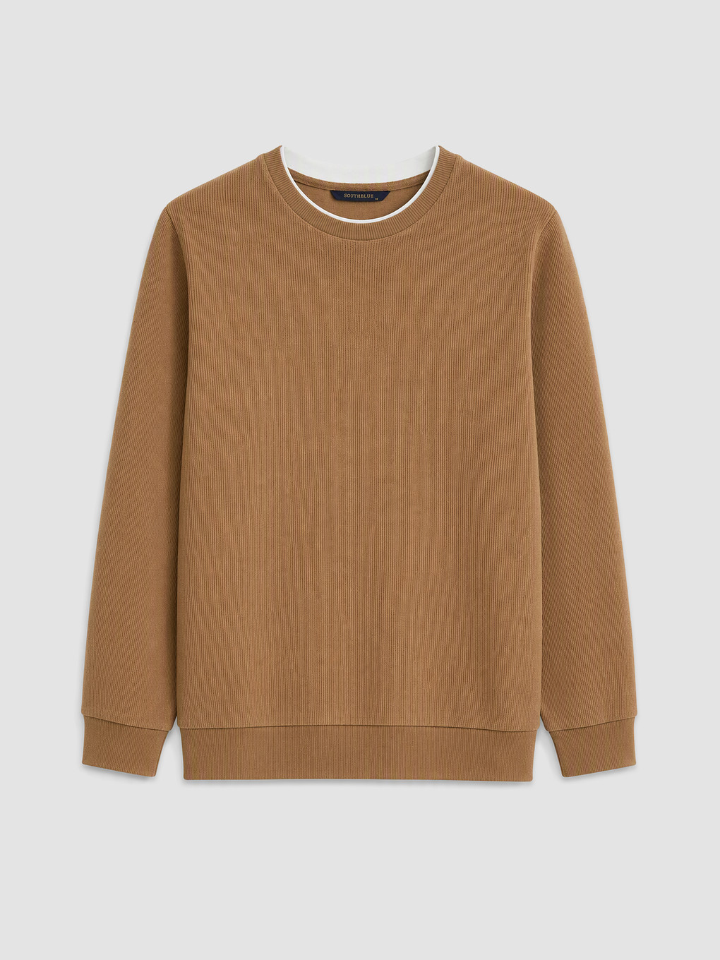 Kahverengi Bisiklet Yaka Sweatshirt-1