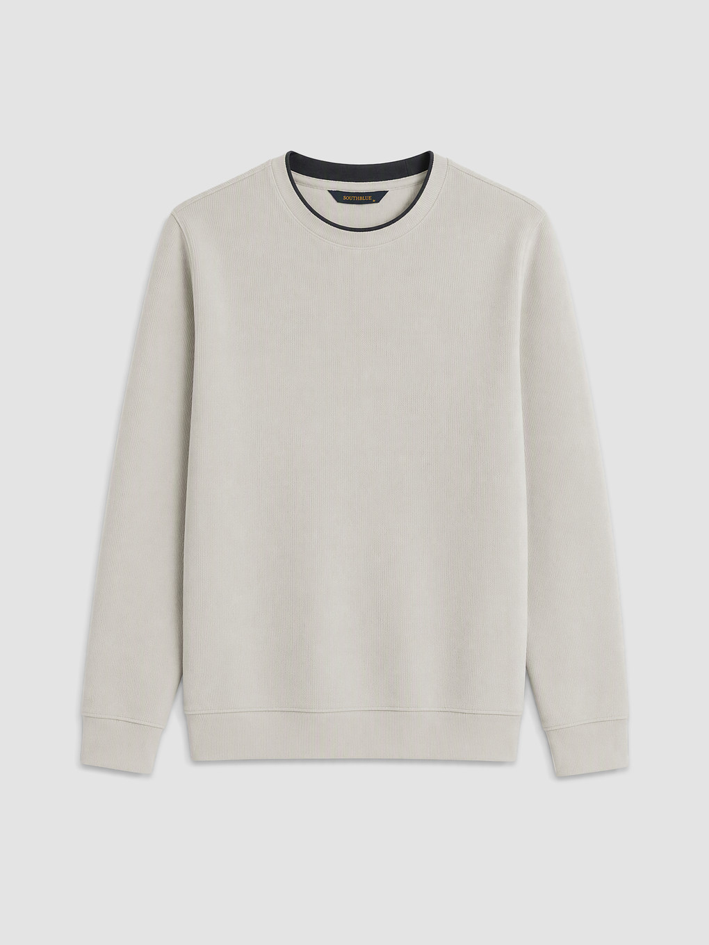 Bej Bisiklet Yaka Erkek Sweatshirt