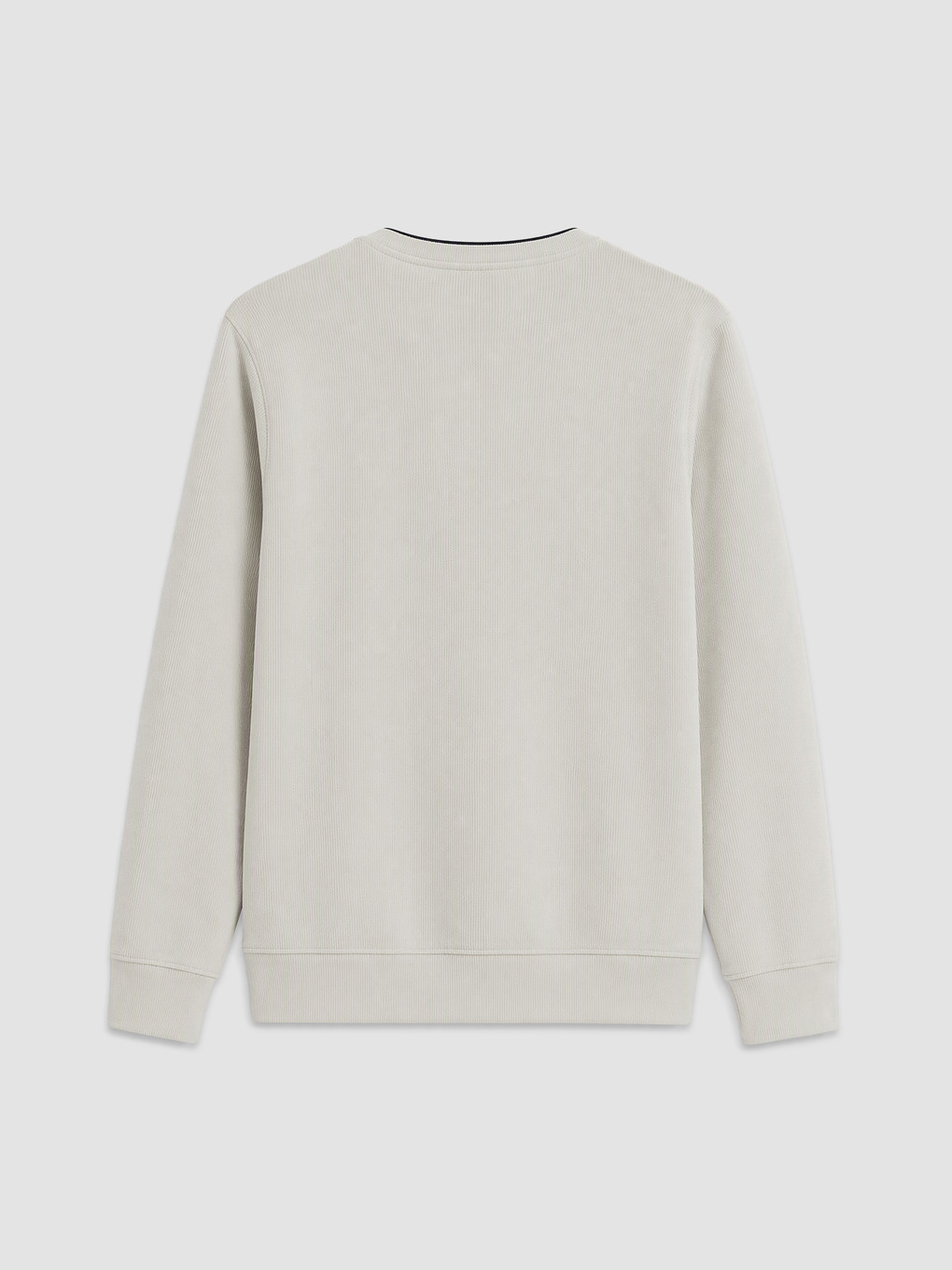 Bej Bisiklet Yaka Erkek Sweatshirt-1