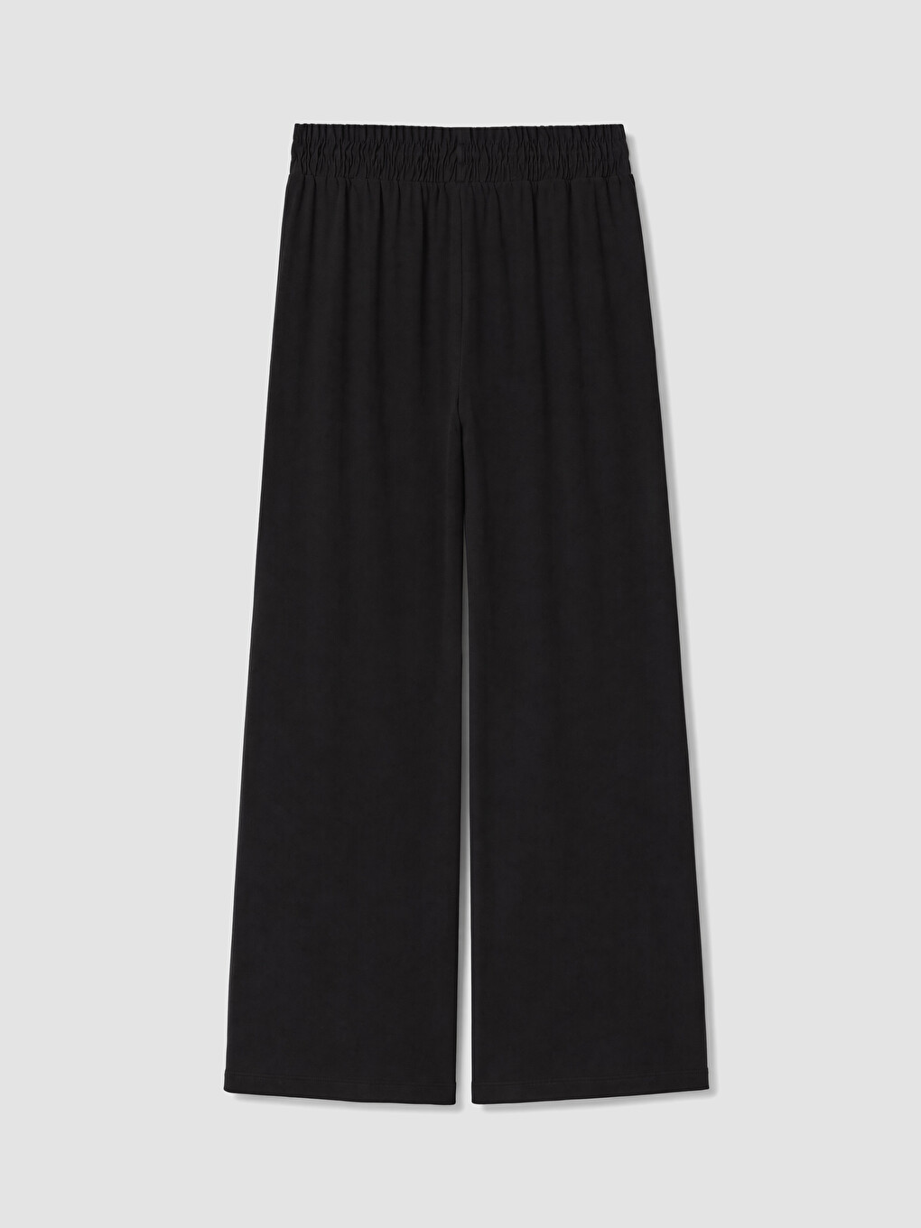Siyah Beli Lastikli Geniş Paça Kadın Pantolon-6