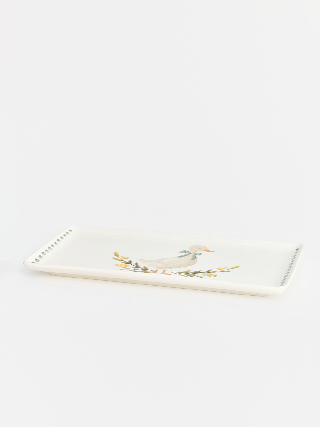 Duck Printed Ceramic Rectangle Serving Tray-1
