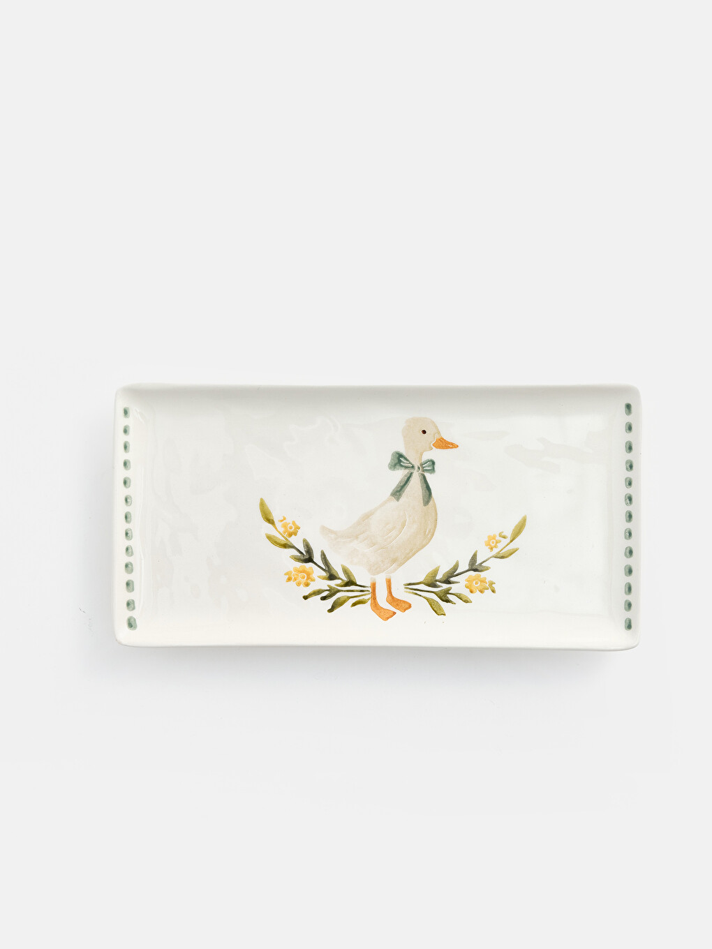Duck Printed Ceramic Rectangle Serving Tray-2