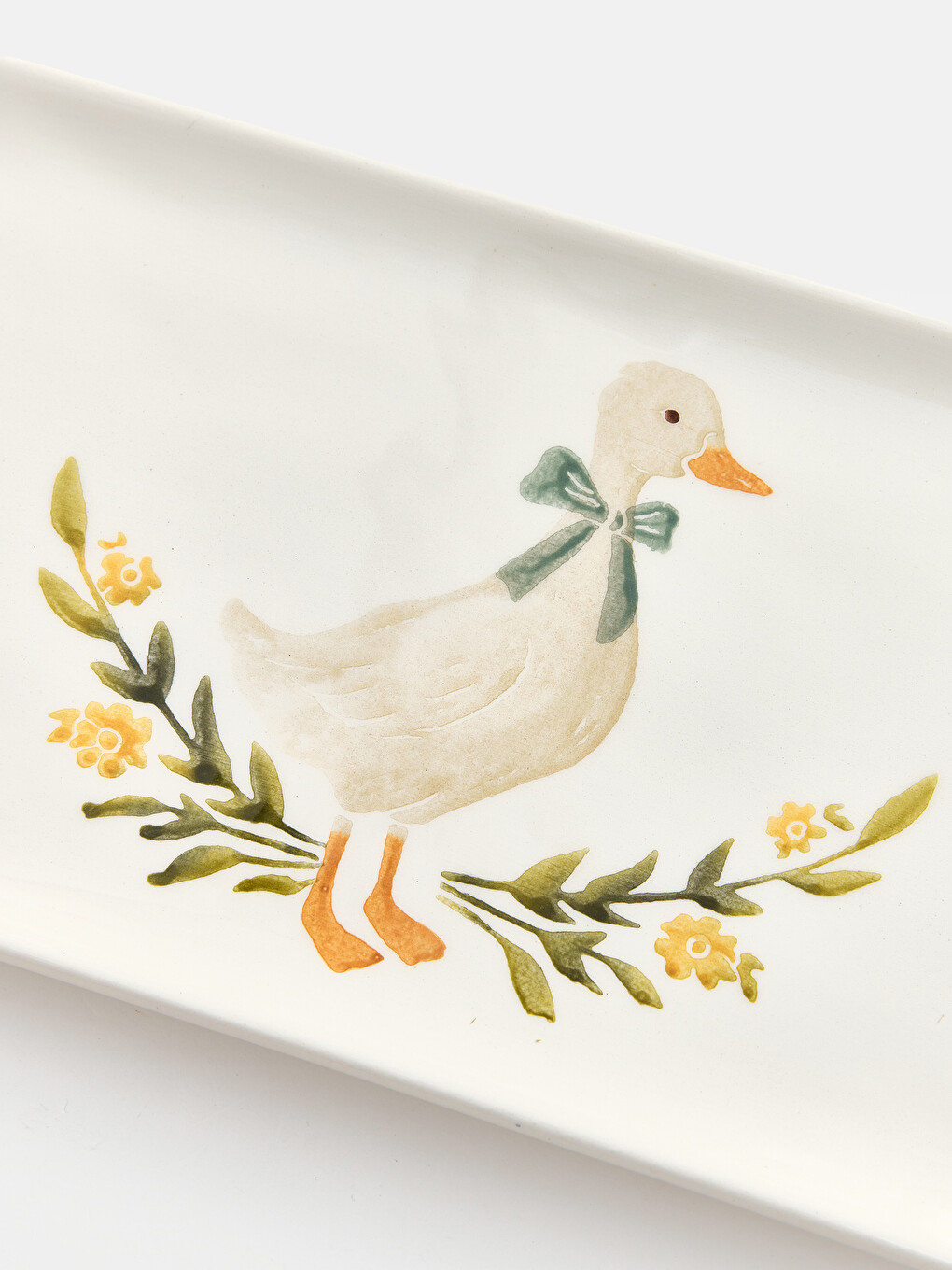 Duck Printed Ceramic Rectangle Serving Tray-3
