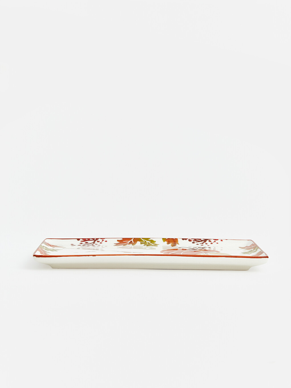 Leaf Printed Ceramic Rectangular Serving Tray-1