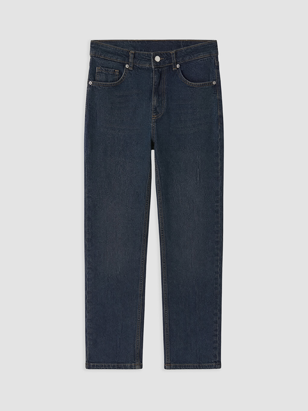 İndigo Yüksek Bel Slim Fit Kadın Jean Pantolon-4