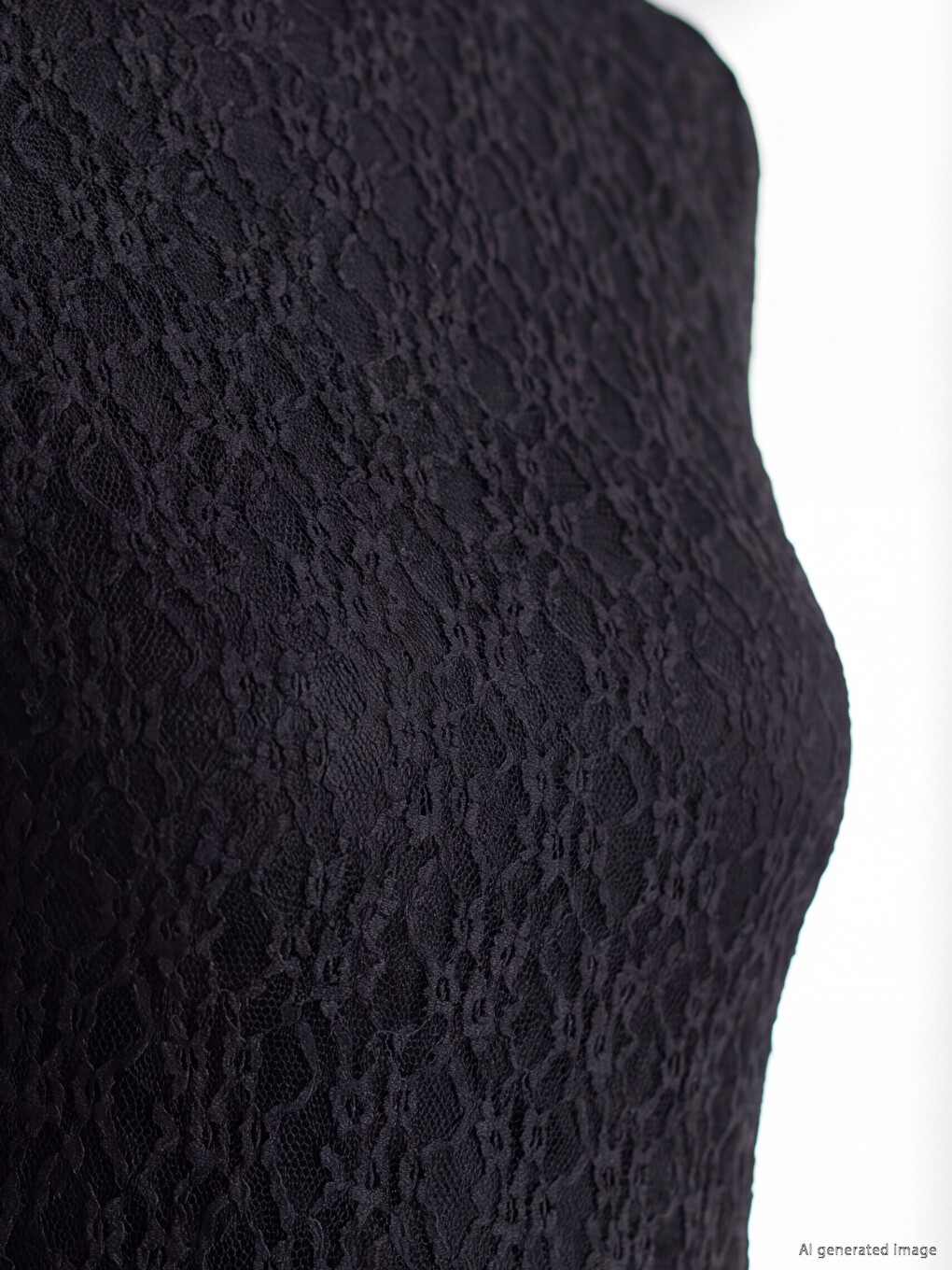 Mock Neck A Form Lace Dress-2