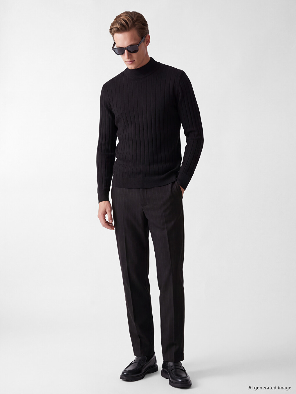 Pocketed Striped Men's Trousers