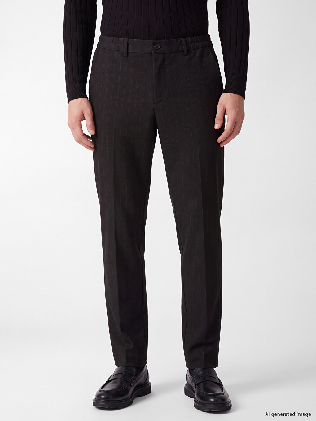 Pocketed Striped Men's Trousers-1