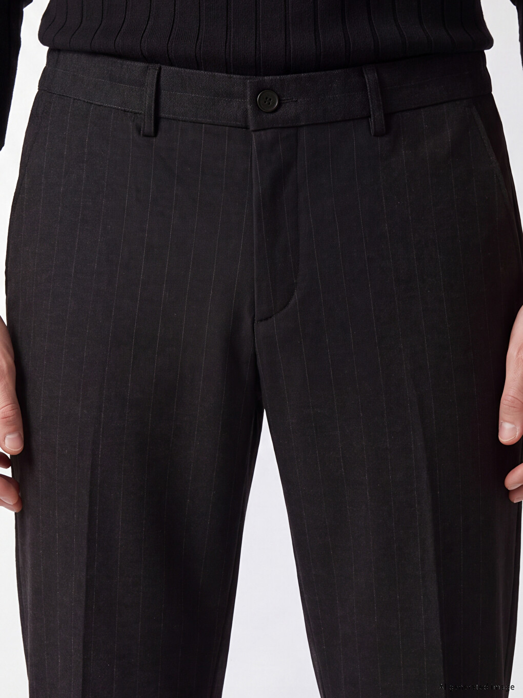 Pocketed Striped Men's Trousers-2