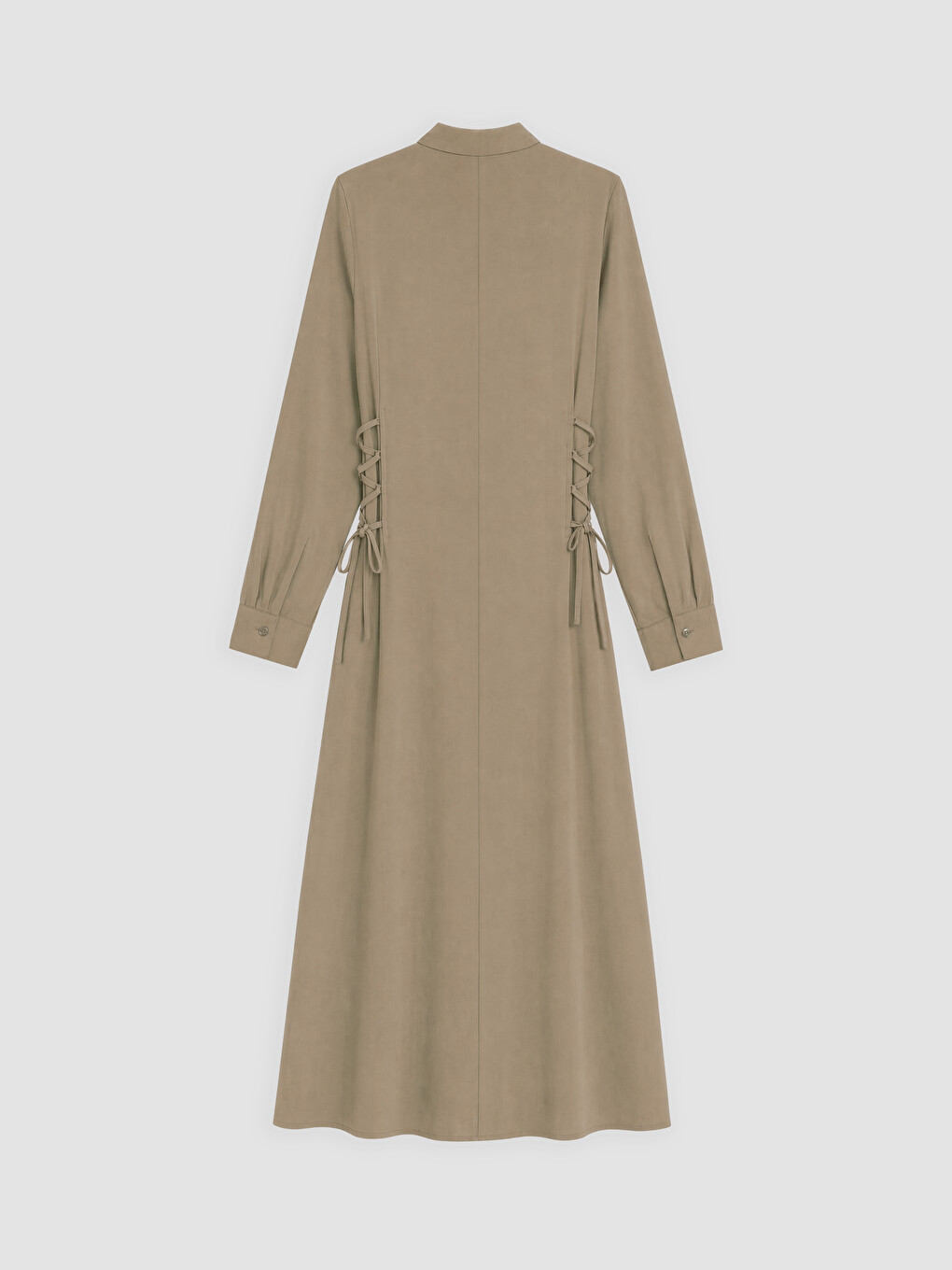 Femër Ngjyre Kaki Fustan-këmishë-5