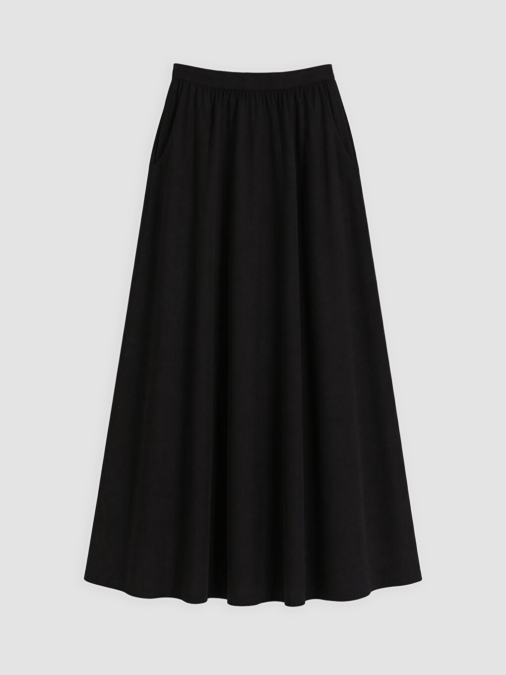 Elastic Waist Flared Skirt