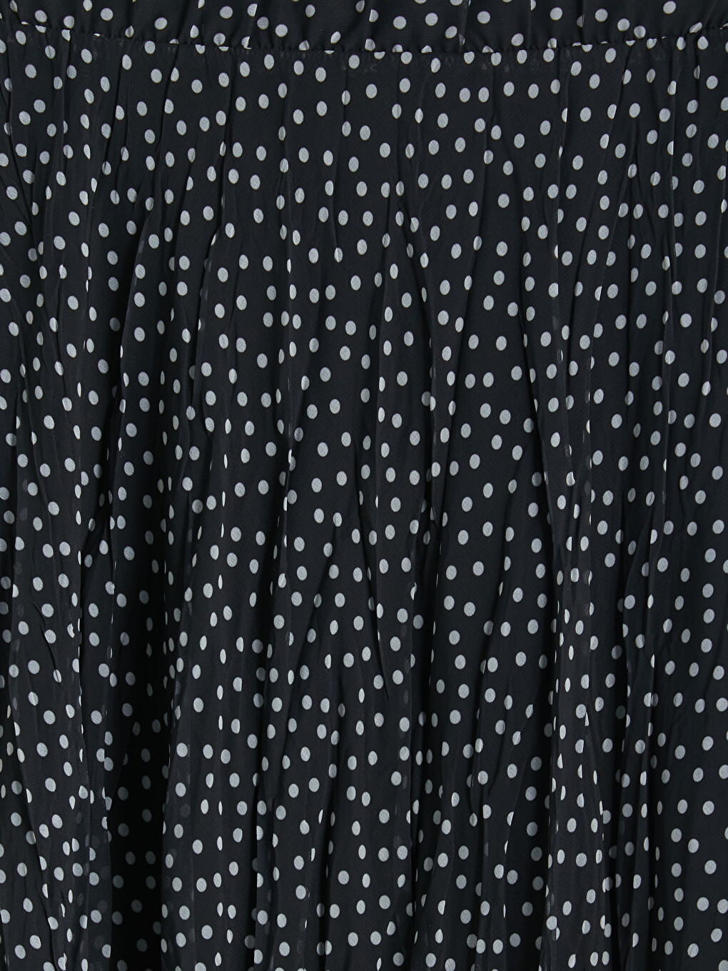 Elastic Waist Polka Dot Chiffon Pleated Skirt-6