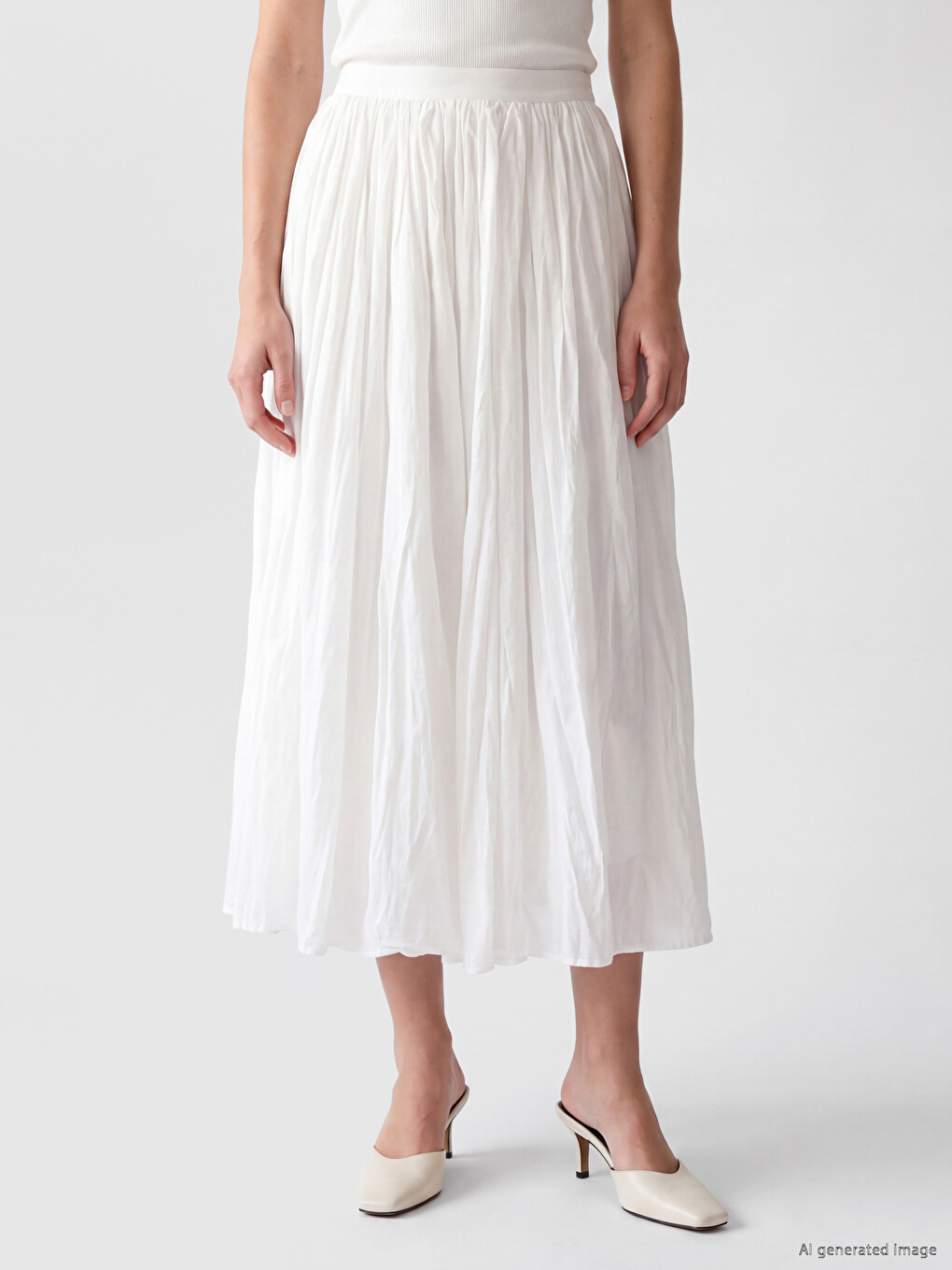 Waist Zippered Pleated Skirt-1
