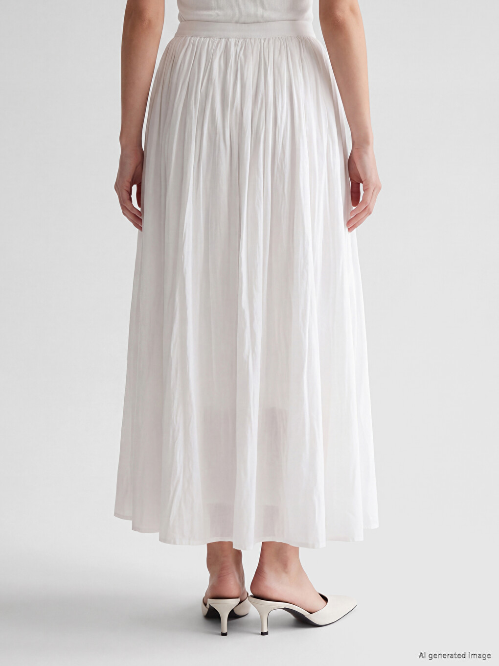 Waist Zippered Pleated Skirt-3
