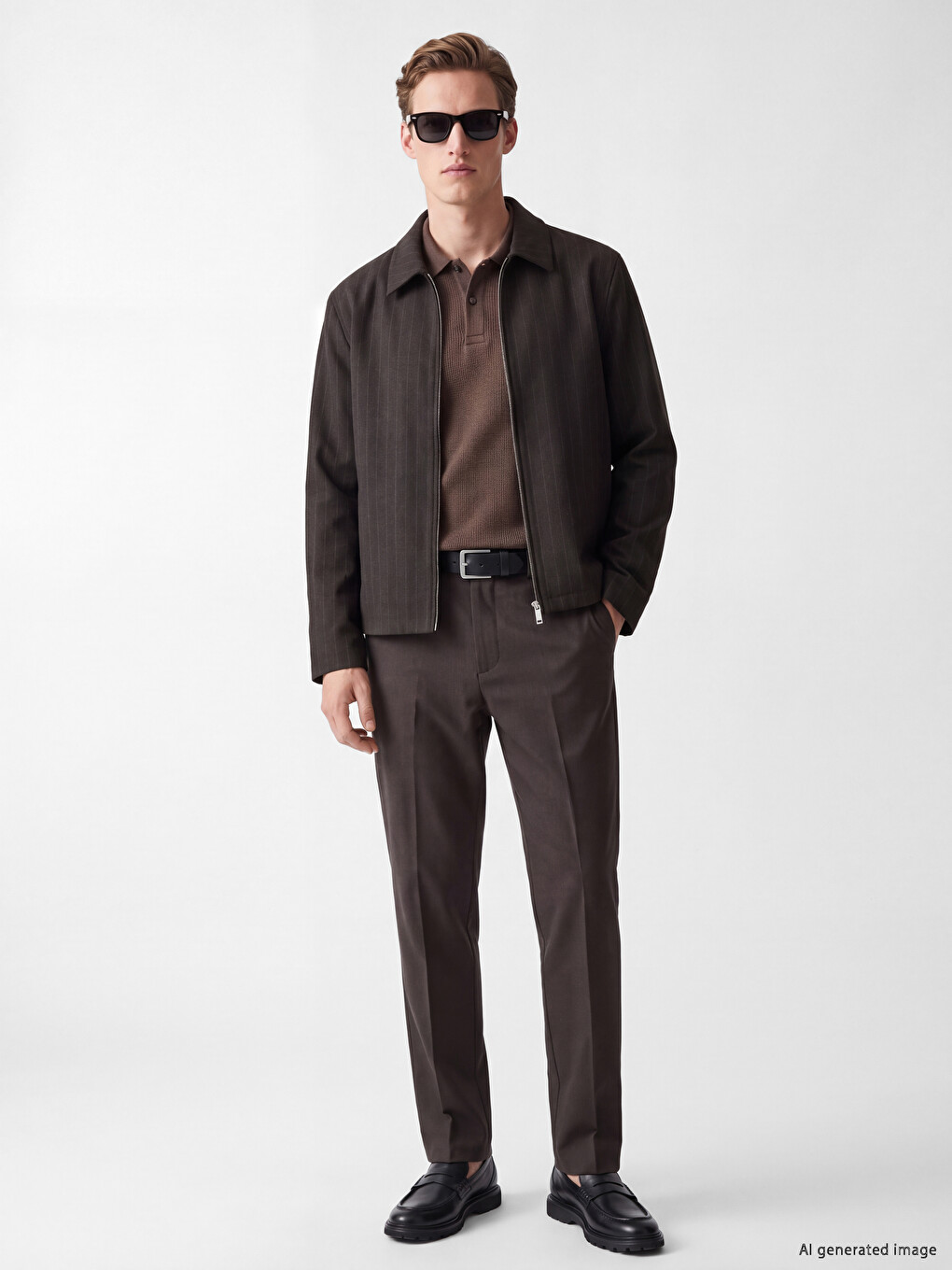 Kahverengi Regular Fit Gabardin Erkek Ceket-1