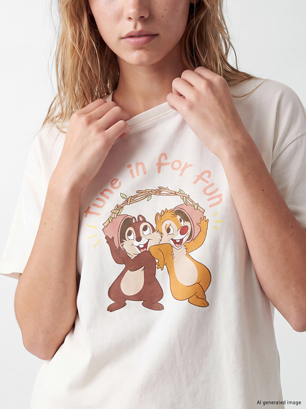 Pembe Chip And Dale Baskılı Kadın Şortlu Pijama Takımı-2