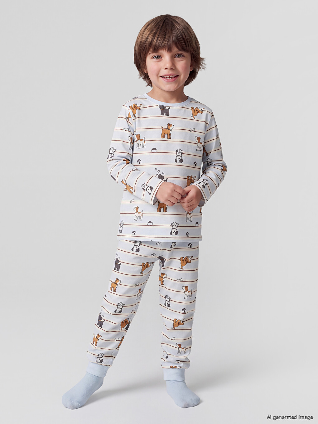 Crew Neck Boys' Pyjamas Set